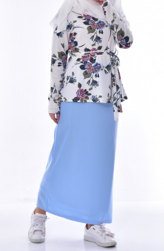 YNS Blouse Skirt Double Suit 3905A-01 Baby Blue 3905A-01