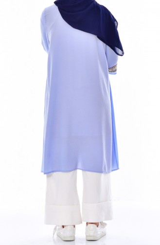 Embroidered Sleeve Tunic 4173-03 Baby Blue 4173-03