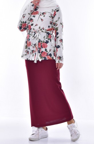 Bluz Etek İkili Takım 3905A-04 Bordo