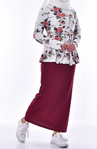 Bluz Etek İkili Takım 3905A-04 Bordo