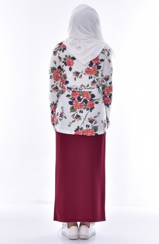 Bluz Etek İkili Takım 3905A-04 Bordo