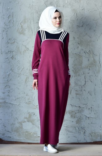 BWEST Striped Sports Dress 8207-06 Claret Red 8207-06