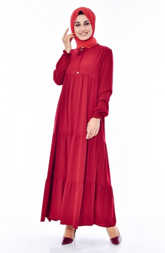 Robe Plissée 1029-03 Bordeaux 1029-03