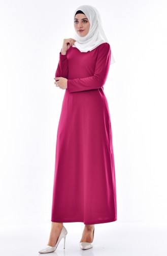 Fuchsia Hijab Dress 3323-08