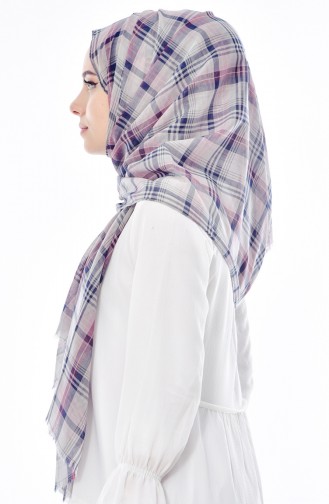 Cotton Plaid Shawl 99215-02 Gray Black 99215-02