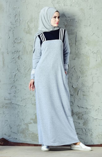 BWEST Striped Sports Dress 8207-02 Gray 8207-02