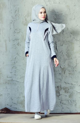 Gray Hijab Dress 8212-06