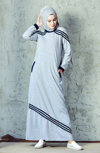 BWEST Striped Sportswear Dress 8216-02 Gray 8216-02
