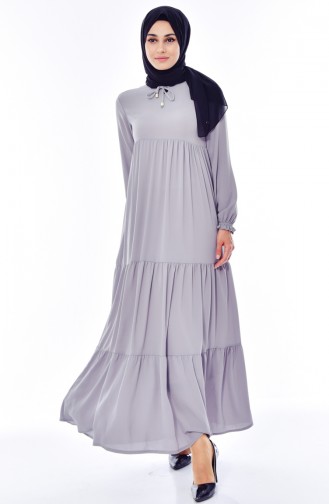 Pleated Dress 1029-07 Gray 1029-07