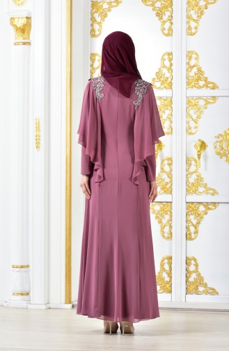 Robe de Soirée Bordée 1285-01 Rose Pâle 1285-01