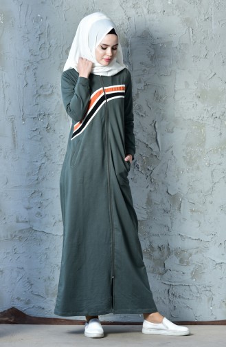 بي وست كاب رياضي طويل بتصميم سحاب 8210-03 لون اخضر كاكي 8210-03