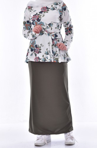 YNS Blouse Skirt Double Suit 3905A-03 Khaki 3905A-03