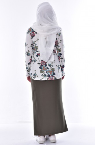 YNS Blouse Skirt Double Suit 3905A-03 Khaki 3905A-03