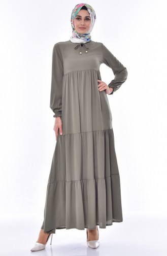 Khaki Hijab Kleider 1029-04