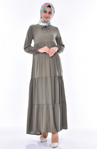 Khaki Hijab Kleider 1029-04