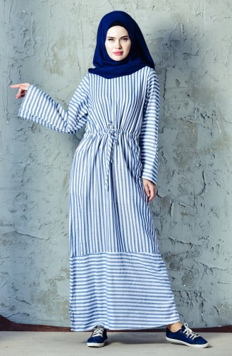 Çizgili Spor Elbise 4402-04 İndigo 4402-04