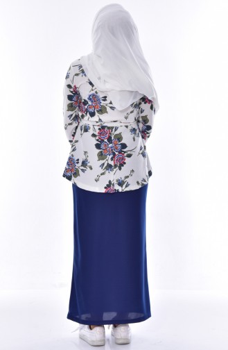 YNS Blouse Skirt Double Suit 3905A-06 Navy Blue 3905A-06