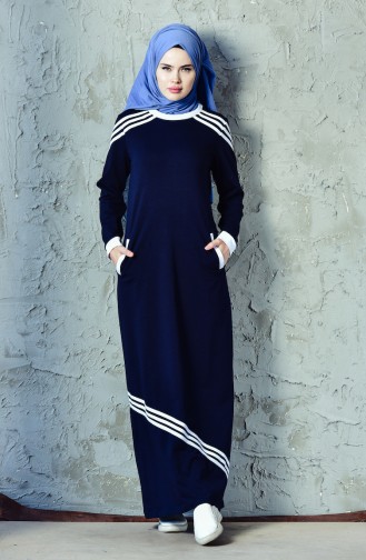 BWEST Striped Sportswear Dress 8216-04 Navy 8216-04