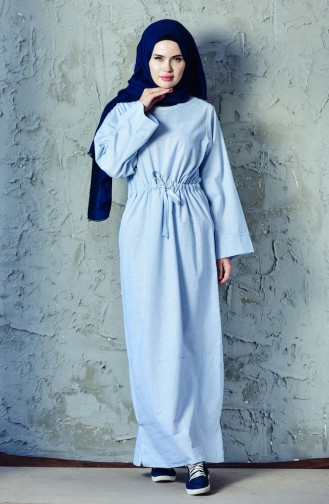 بيلي فستان رياضي بتصميم مزموم عند الخصر 4401-04 لون أزرق 4401-04