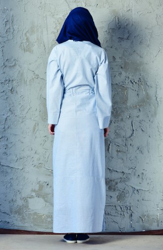 بيلي فستان رياضي بتصميم مزموم عند الخصر 4401-04 لون أزرق 4401-04