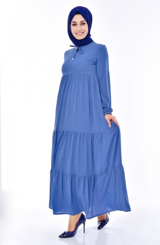 Pleated Dress 1029-06 Blue 1029-06