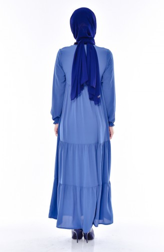 Pleated Dress 1029-06 Blue 1029-06