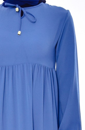 فستان بتصميم طيات 1029-06لون أزرق 1029-06