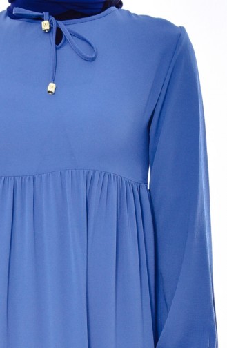 Geraftes Kleid 1029-06 Blau 1029-06