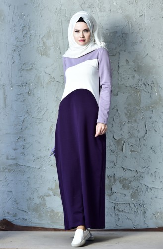 Purple Hijab Dress 8215-05
