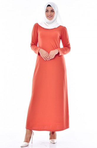 Kleid mit Nullkragen 3323-01 Orange 3323-01