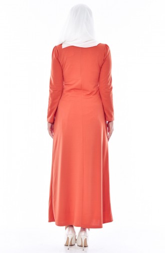 Kleid mit Nullkragen 3323-01 Orange 3323-01