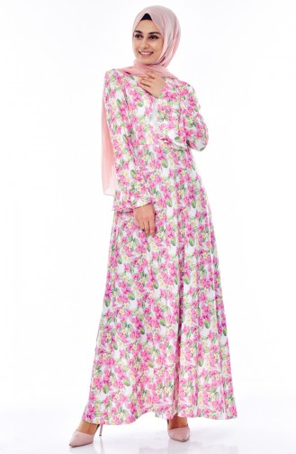 Pink Hijab Dress 0042C-01
