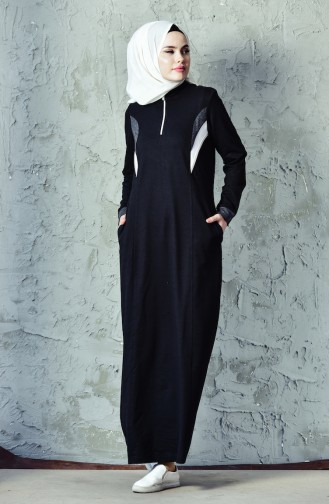 Black Hijab Dress 8212-03
