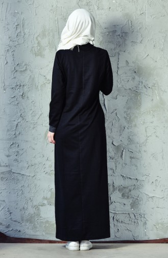 Black Hijab Dress 8212-03