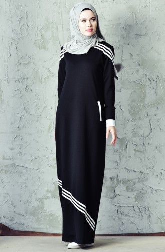 BWEST Striped Sportswear Dress 8216-01 Black 8216-01