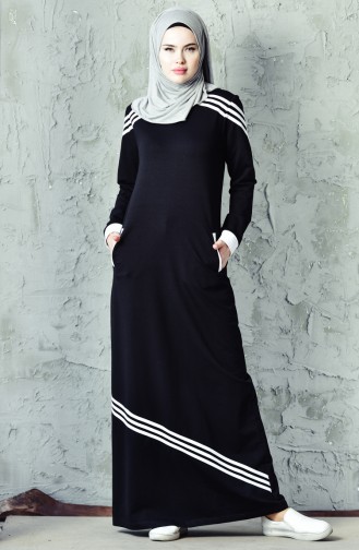 BWEST Striped Sportswear Dress 8216-01 Black 8216-01
