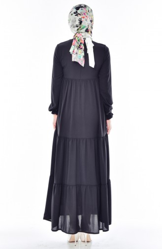 Schwarz Hijab Kleider 1029-01