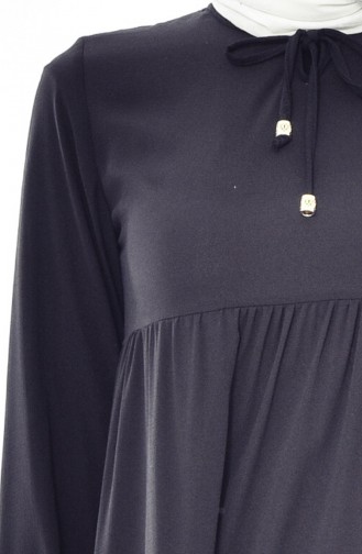 Büzgülü Elbise 1029-01 Siyah