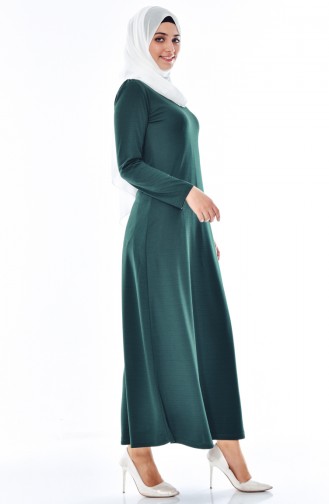 Kleid mit Nullkragen 3323A-08 Smaragdgrün 3323A-08