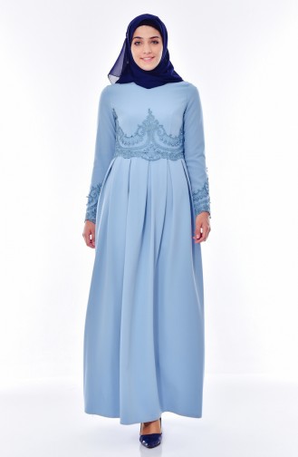 Pearls Lace Dress 2819-01 Baby Blue 2819-01