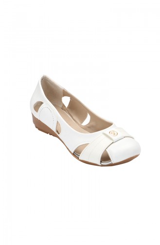 White Women`s Flats 5300-01