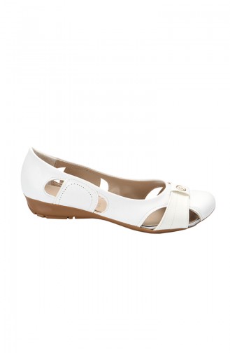 White Women`s Flats 5300-01