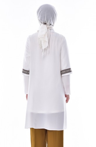 Tunika mit Stickerei 4173-01 Weiß 4173-01