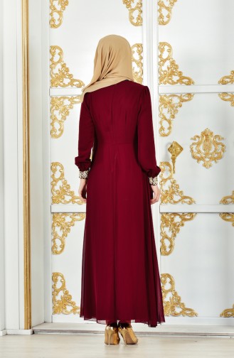 Weinrot Hijab Kleider 52700-01