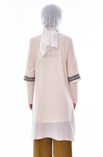Embroidered Sleeve Tunic 4173-05 Light Beige 4173-05