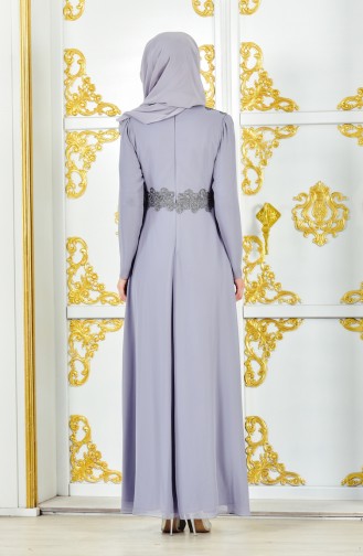 Grau Hijab-Abendkleider 1282-01