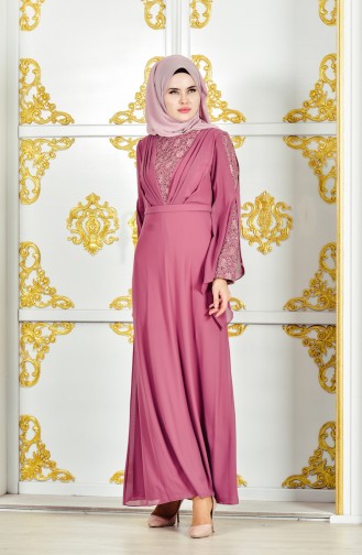 Lace Evening Dress 1284-03 Dried Rose 1284-03