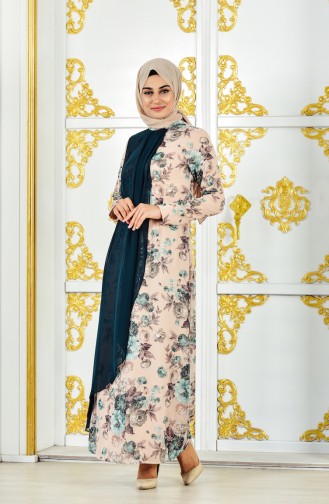 Khaki Hijab Dress 4112-01