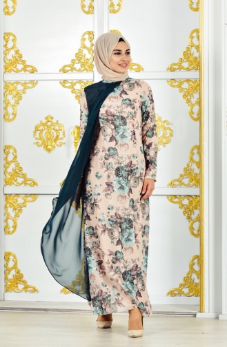 Khaki Hijab Dress 4112-01