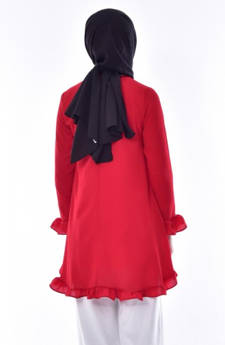 Ruffle Skirt Tunic 1013-18 Red 1013-18